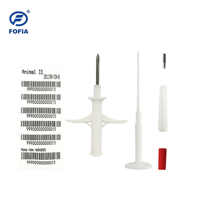 2.12X11.5mm ID RFID Bioglass Microchip Tag 134.2KHZ สําหรับม้าในฉีดสีขาว