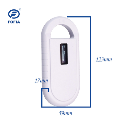 24/7 OLED Animal ID Microchip Scanner Reader 134.2KHz พร้อมภาษาอังกฤษในการทํางาน