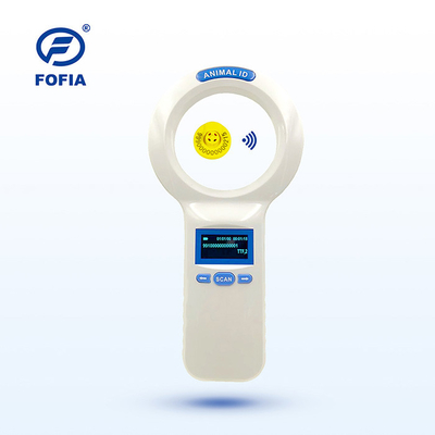 เครื่องอ่าน RFID 134.2Khz สำหรับการจัดการสัตว์ 12 ภาษา OLED Display Blue Button