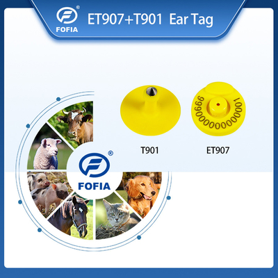 FOFIA RFID แท็กหูอิเล็กทรอนิกส์ แท็กติดตามสัตว์ที่มีเทอร์โมเมตรสําหรับแกะวัว