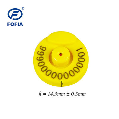 FDX - B ICAR แท็กหูอิเล็กทรอนิกส์พร้อมชิป EM สำหรับฟาร์มโคและแกะ เส้นผ่านศูนย์กลาง 29 มม