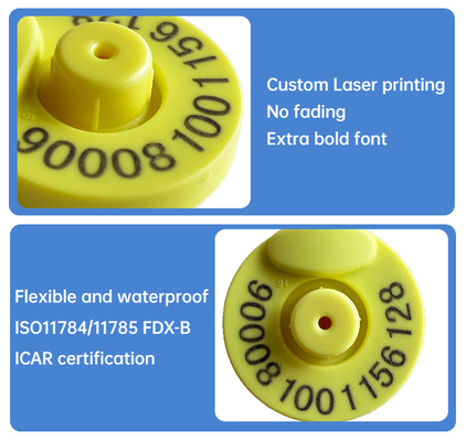 Animal Tracking Electonic Ear Tags 134.2khz Rfid สำหรับการระบุสัตว์