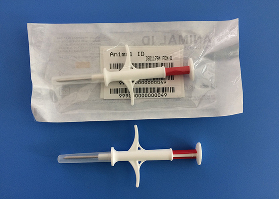 ICAR อนุมัติไมโครชิป ID สัตว์พร้อมหลอดฉีดยาแบบใช้แล้วทิ้ง 1.4 * 8 มม. แท็กแก้วช่องสัญญาณแบบฉีดได้
