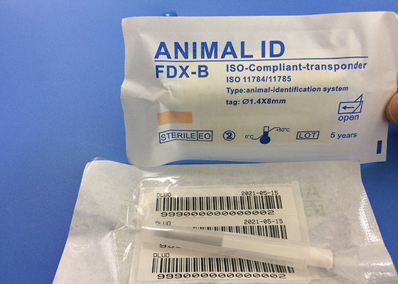 Pet / Cat / Dog Transponder Microchip Identification พร้อมสติกเกอร์ 3 ช่องสัญญาณแบบฉีดได้