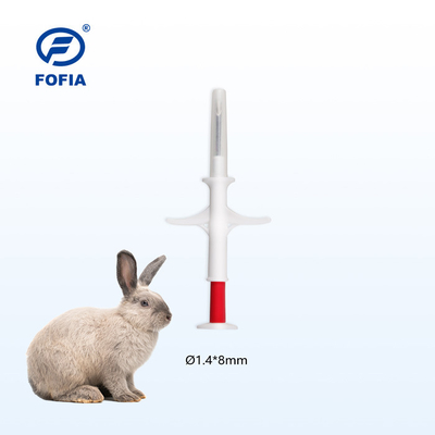 134.2 KHz RFID Animal ID Microchip 6 สติ๊กเกอร์กาว 5-10 ซม. ช่วงการอ่าน 6.86g น้ำหนัก