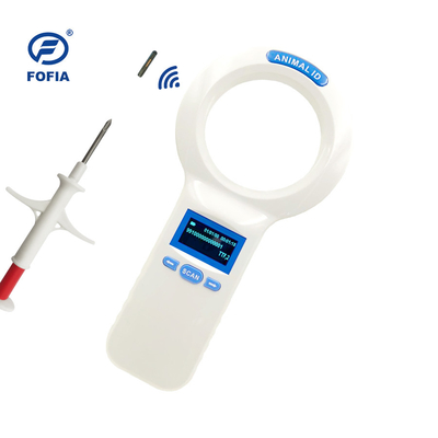 128 * 64 OLED RFID เครื่องสแกนจิปสัตว์เลี้ยง 3 AA ปุ่มพลังงาน 3