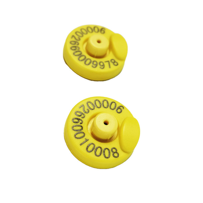 FDX-B 134.2Khz Lf EM4305 แบบกลม TPU RFID แท็กหูอิเล็กทรอนิกส์สําหรับสัตว์เลี้ยงสัตว์วัว แกะ แกะหมู กระต่าย