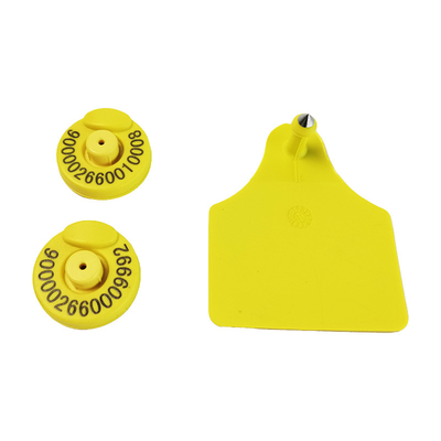 แท็กหู RFID สีเหลืองเบาสําหรับการติดตามและจัดการสัตว์เลี้ยง