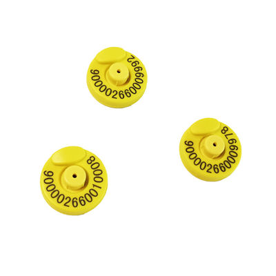 แท็กหู RFID สีเหลือง สําหรับ ET907 กว้าง 30.5mm ± 0.5mm ISO11784/5 FDX-B