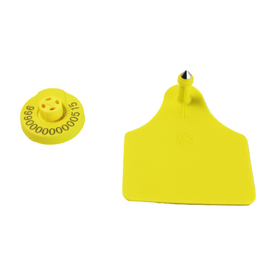 สีและความถี่ที่สามารถปรับเปลี่ยนได้ RFID Tag หูสําหรับวัวที่มีน้ําหนัก 2 กรัมและความสูง 22.5 มม