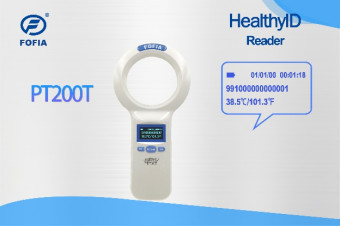PT280T เครื่องสแกนไมโครชิปสัตว์สําหรับไมโครชิป ISO11784/5 และชิปอุณหภูมิ FOFIA HT001