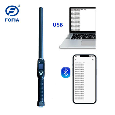 ISO FDX-B HDX 30,000 Records มือถือสติ๊ก RFID Reader สําหรับวัว วัตถุปลูก Tag หู Microchip พลาสติกระยะยาว
