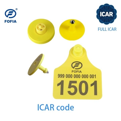 FULL ICAR Certified TPU พลาสติกกันการปลอมแปลง แท็กหูวัว 134.2khz แท็กหู RFID