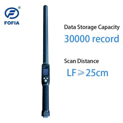ระยะไกลมืออาชีพสัตว์เลี้ยง RFID Tag Stick Reader PT290 พร้อมจอ OLED การเก็บข้อมูลสําหรับการอ่านชิป ID UHF / LF