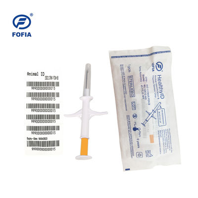 ไมโครชิป RFID อุณหภูมิที่สอดคล้องกับ ISO 11784/11785 พร้อมเซ็นเซอร์ในตัวและวัสดุ Bio-Glass สำหรับการระบุสัตว์