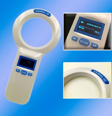 เครื่องสแกน RFID มิโครชิปพกพา พร้อมแบตเตอรี่ลิธีอุตสาหกรรมสําหรับการระบุตัวสัตว์อย่างรวดเร็วและการติดตามทางสัตวแพทย์