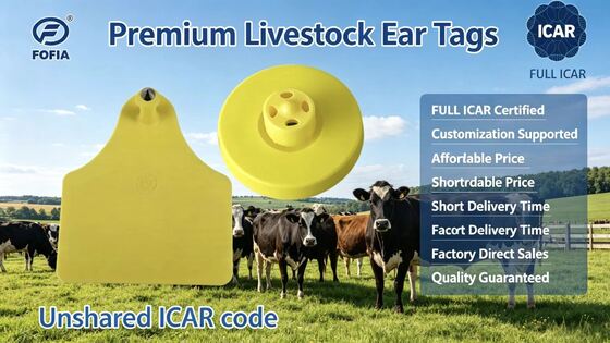 FULL ICAR Certified Waterproof Durable ET956/ET957+T967 แท็กหูอิเล็กทรอนิกส์สําหรับการติดตามและระบุแกะและแพะ สนับสนุนการติดตามสัตว์และการติดตามฟาร์ม