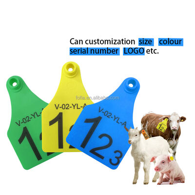 การระบุสัตว์ PE ปลาสติก Ear Tag ปศุสัตว์ 1-100 เลข