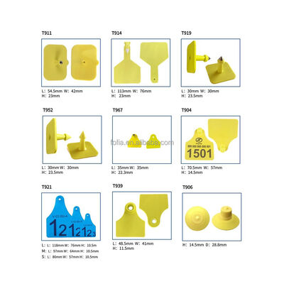 การระบุสัตว์ PE ปลาสติก Ear Tag ปศุสัตว์ 1-100 เลข