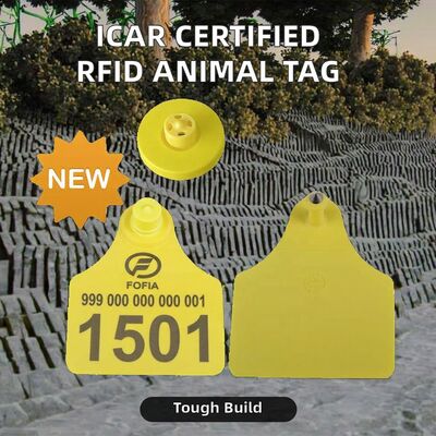 FULL ICAR Ear Tag RFID อิเล็กทรอนิกส์ Ear Tag สําหรับสัตว์ปศุสัตว์ ป้องกันการทุจริต TPU Ear Tag สําหรับวัว สําหรับการจัดการวัว