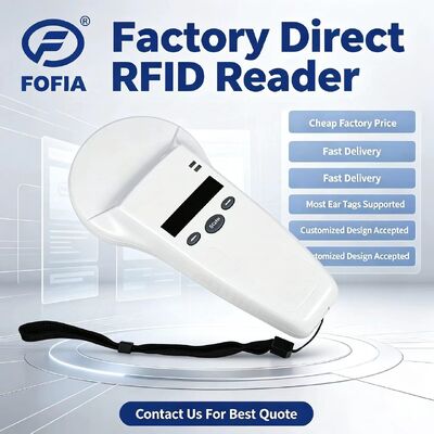 เครื่องอ่าน RFID แบบใช้มือถือกันน้ำพร้อมหน้าจอ OLED ขนาด 128x32 USB ForPlastic Long-Range Solution สำหรับสัตว์เลี้ยงและฟาร์ม & Ranch ใช้ 125khz