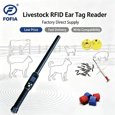 ทนทานกันน้ำระยะยาว 134.2kHz RFID เครื่องอ่านแท็กหู ISO11784/5 โปรโตคอล 30-100 ซม.ระยะการอ่าน PVC