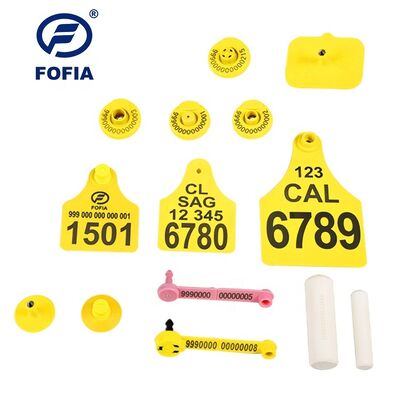 แท็กหู UHF RFID สำหรับปศุสัตว์แท็ก ID ไมโครชิปพลาสติกที่ทนทานสำหรับสัตว์โคแกะหมู