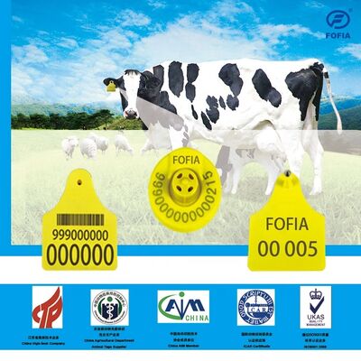 แท็กหู UHF RFID สำหรับปศุสัตว์แท็ก ID ไมโครชิปพลาสติกที่ทนทานสำหรับสัตว์โคแกะหมู