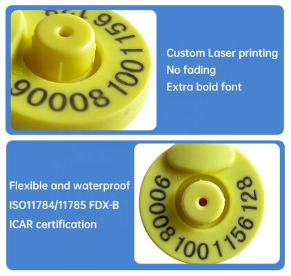 Fofia Universal Livestock Ear Tags-ISO/ICAR Certified TPU RFID Tags ระยะทางการอ่าน 17 ซม. สําหรับวัวแพะ การจัดการฟาร์ม