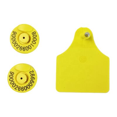 แท็กหู RFID สําหรับปศุสัตว์ แกะ แพะ หมู ด้วยความเครียด 300N ระยะทางการอ่าน 17cm มาตรฐาน IEC