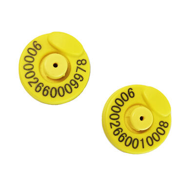 แท็กหู RFID สําหรับปศุสัตว์ แกะ แพะ หมู ด้วยความเครียด 300N ระยะทางการอ่าน 17cm มาตรฐาน IEC