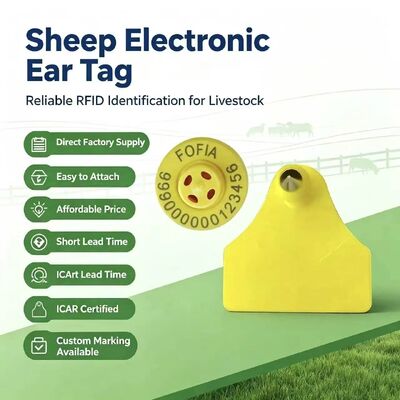 สะดวกต่อน้ํา รวมติดตามสัตว์อิเล็กทรอนิกส์ Tag หูใหม่คุณภาพสูง RFID TPU เลเซอร์โคด 3 ปีรับประกัน Fofia