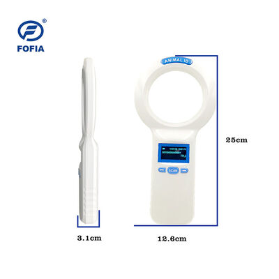 Fofia เครื่องอ่านไมโครชิปสัตว์เลี้ยงแบบพกพา PT160 134.2kHz หน้าจอ OLED แบตเตอรี่ลิเธียม USB ได้รับการรับรอง CE ISO ระยะ 5-10 ซม.