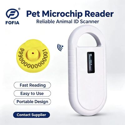 Fofia มือถือพลาสติกสัตว์ Microchip RFID Card Reader PT160 134.2kHz OLED Screen USB แบตเตอรี่ลิธีโอ CE รับรอง ISO