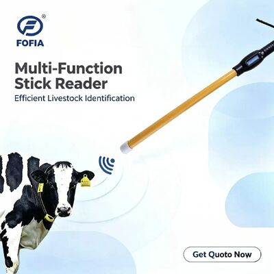 ใหม่ FOFIA กันน้ํา RFID Stick Reader 134.2kHz วัว ID USB RS232 7000 จดทะเบียน การเก็บข้อมูล ISO11784/5 ระยะทางการอ่านยาว