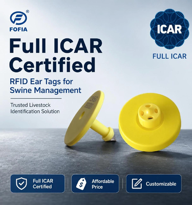 ICAR ET908 แบบเต็ม RFID กันน้ํา แท็กหูสัตว์ FDX-B 134.2Khz EM4305 ชิปสําหรับวัวสัตว์