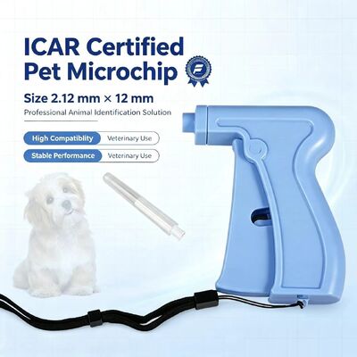 Fofia RFID 134.2kHz ICAR Certified Split Type Animal ID Microchip 2.12*12mm รุ่น ZS005 สีฟ้า วัสดุกันน้ํา ใหม่ 1.5 ปี