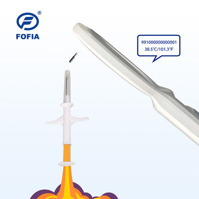 ICAR รับรอง Fofia เครื่องฉีดความร้อนใหม่ที่ตรวจจับอุณหภูมิ RFID สีขาว HT001 เครื่องระบุตัวสัตว์ กันน้ํา สุนัข แมวสัตว์เลี้ยง 1.5