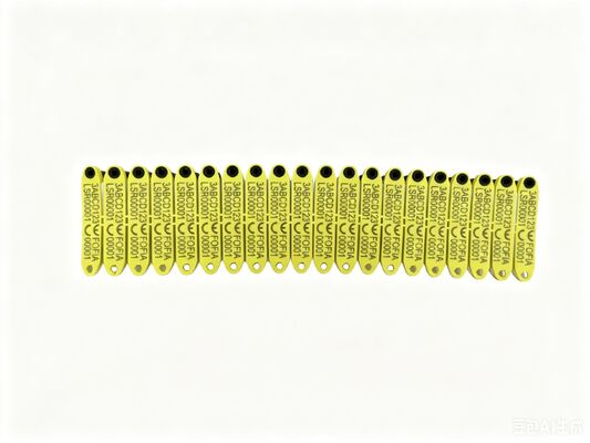 ป้ายหูแกะ Fofia HDX ET969 ทนความร้อนสูง ป้องกันการหลุดร่วง สีเหลือง ชิป RFID ติดตามสัตว์ ใช้งานได้ 1.5 ปี