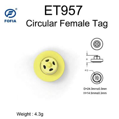 ป้ายหูอิเล็กทรอนิกส์ ET957+T901 คุณภาพสูงสำหรับสุกร โค แกะ สุนัข ฟาร์ม ความถี่ 134.2kHz วัสดุ TPU ระยะอ่าน 10 ซม. อุณหภูมิ -20~80C ขนาด 29.90.3 มม.