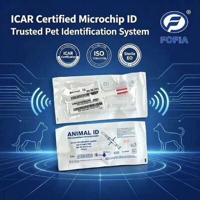 Fofia New ICAR Certified RFID 134.2kHz PP Animal ID Microchip กันน้ําสําหรับสุนัขและแมว ใช้การรับประกัน 1.5 ปี