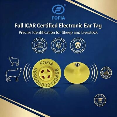 ป้ายหูอิเล็กทรอนิกส์ ET957+T901 คุณภาพสูง 134.2kHz TPU สำหรับสุกร โค แกะ ฟาร์ม 10 ซม. ระยะอ่าน -20~80C 29.90.3 มม.