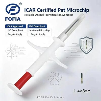 FOFIA ไมโครชิปสัตว์ RFID 134.2kHz FDX/EM4305 กันน้ำ IP67 สำหรับปศุสัตว์ วัว/หมู/แกะ สัตว์เลี้ยง แบบฉีด PP