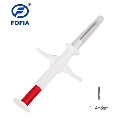 FOFIA ZS007 ICAR รับรอง 134.2kHz RFID ไมโครชิพสัตว์ FDX/EM4305 IP67 กันน้ำ PP สีขาว 1.4x8 มม. สุนัข แมว กระต่าย วัว ใหม่