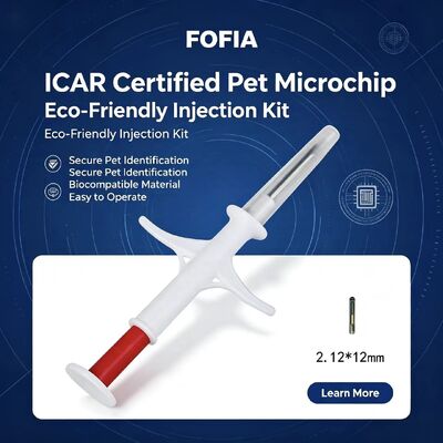กันน้ํา โฟฟียา ใหม่ ขายร้อน RFID 134.2kHz PP วัสดุ ID สุนัข ไมโครชิป ฟาร์ม ใช้สําหรับสัตว์เลี้ยง การฉีด 1.5 ปี ตราหู รุ่นสีฟ้า