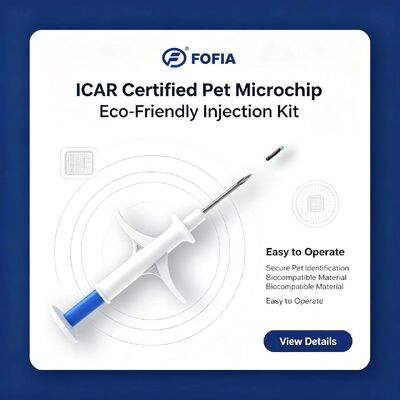 FOFIA ZS007 ICAR รับรอง 134.2kHz RFID สัตว์ไมโครชิป FDX/EM4305 IP67 กันน้ํา สีขาว PP 1.4x8mm สุนัขแมวสัตว์เลี้ยง