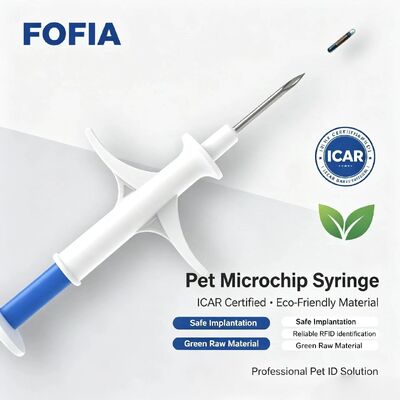 FOFIA ZS007 RFID 134.2kHz ไมโครชิพสัตว์ FDX/EM4305 ชิป IP67 กันน้ำ บรรจุภัณฑ์พลาสติกสำหรับฉีดสัตว์เลี้ยงและปศุสัตว์ ใหม่ 1.5 นิ้ว