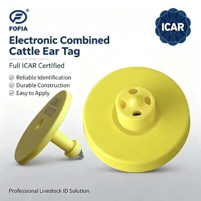 Fofia กันน้ําใหม่ ครบถ้วน ICAR รับรอง ET908 สีเหลือง RFID TPU ใบตราหูวัว คุณภาพสูง 1.5 ปี การรับประกันสัตว์ หมูแกะ