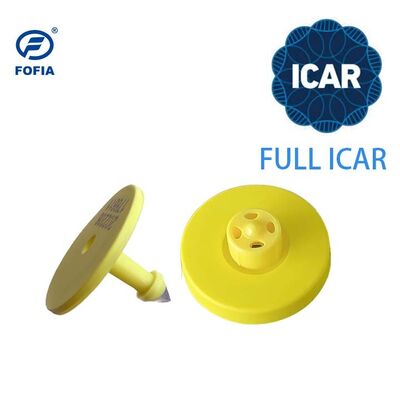 New Fofia Full ICAR ET908+T901 Waterproof RFID LF TPU Yellow Animal Ear Tags 14.5mm Cattle Cow Chips 5 Year Warranty 0.01g