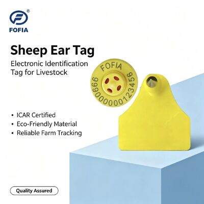 FULL ICAR Certified 134.2KHz FDX-B RFID TPU Material Sheep & Cattle Ear Tag ใหม่สําหรับการติดตามสัตว์ ET957+T967 โฟเฟีย